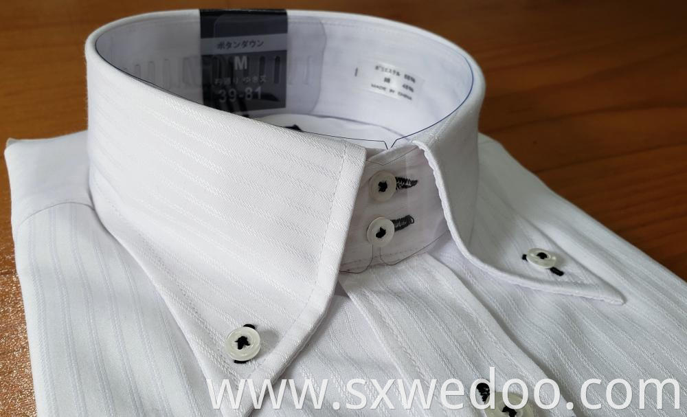 Jacquard Long Sleeved Shirt Collar